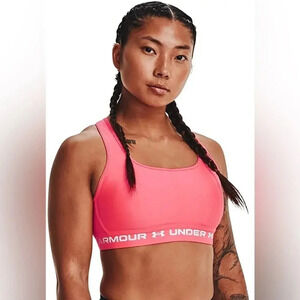 Under Armour Womens Crossback Mid Impact Sports Bra Brilliance 819/White XS NWT